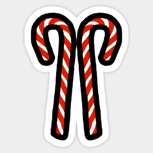 Two Candy Canes for Christmas Sticker